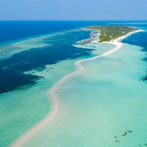 kuredu island resort beach bungalow